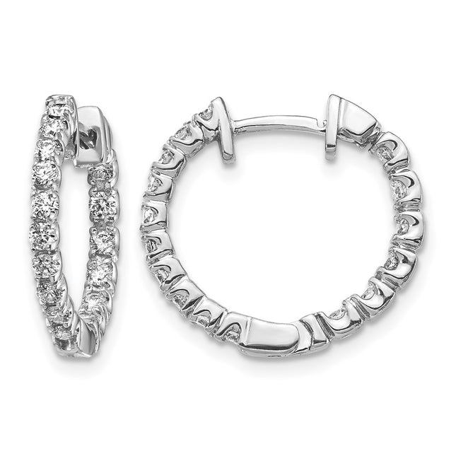 14k White Gold VS Diamond Earring, 18 x 3mm