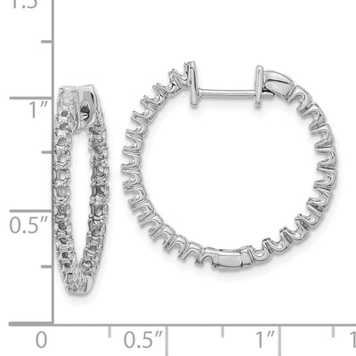 14K White Gold VS Diamond Earring, 26 x 18mm