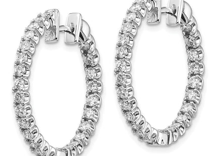 14k White Gold AA Diamond Hinged Hoop Earrings (Style XE1352AA)