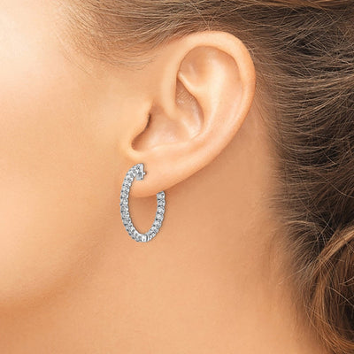 14K White Gold VS Diamond Earring, 26 x 18mm