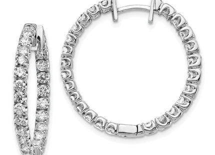 14k White Gold AA Diamond Hinged Hoop Earrings (Style XE1353AA)