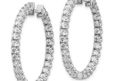 14k White Gold AA Diamond Hinged Hoop Earrings (Style XE1354AA)