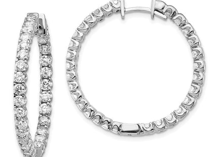 14k White Gold AA Diamond Hinged Hoop Earrings (Style XE1354AA)