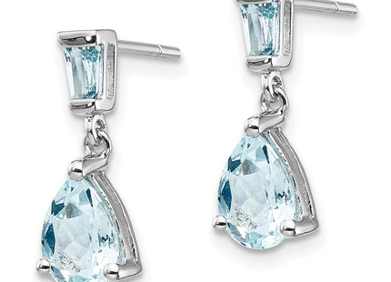 14k White Gold Earrings Style XE1653AQ - Classique Jewelry Inc.