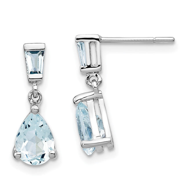 14k White Gold Earrings Style XE1653AQ - Classique Jewelry Inc.