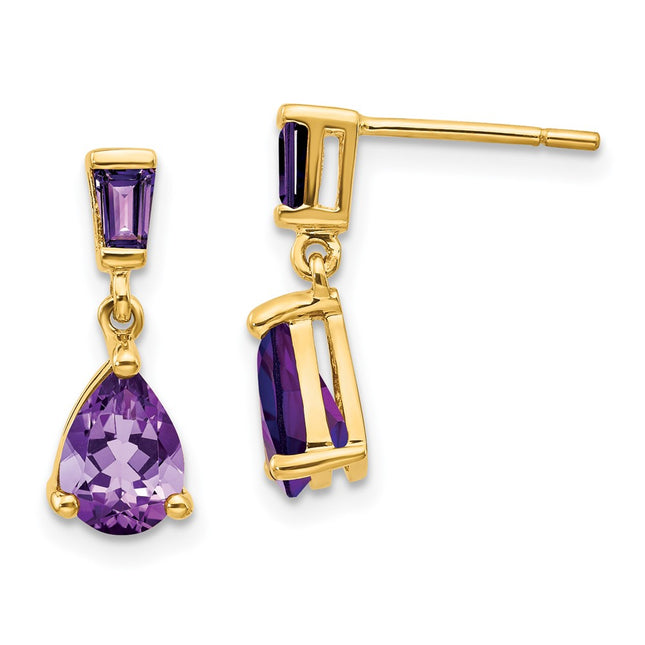 14k Yellow Gold Earrings Style XE1696AM - Classique Jewelry Inc.