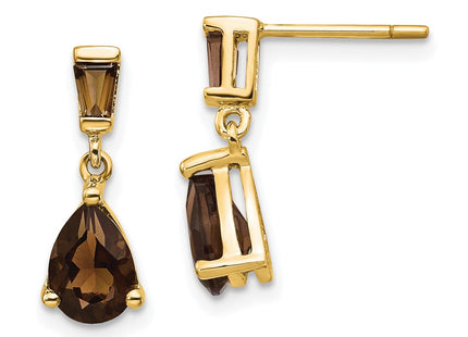 14k Yellow Gold Earrings Style XE1701SQ - Classique Jewelry Inc.