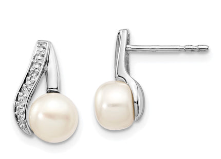 14k White Gold Earrings Style XE1789P - Classique Jewelry Inc.