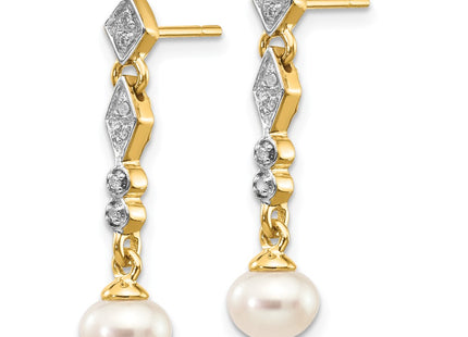 14k Yellow & Rhodium Earrings Style XE1802P - Classique Jewelry Inc.