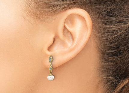 14k Yellow & Rhodium Earrings Style XE1975P - Classique Jewelry Inc.