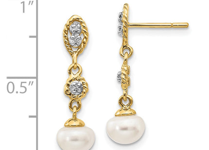 14k Yellow & Rhodium Earrings Style XE1975P - Classique Jewelry Inc.