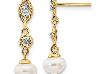 14k Yellow & Rhodium Earrings Style XE1975P - Classique Jewelry Inc.