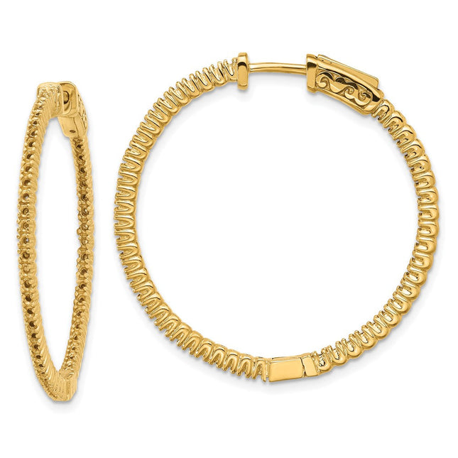 14k Round Hoop w/Safety Clasp Earring Mountings, 28 x 28mm (1985)