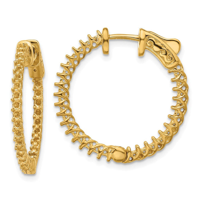 14k Round Hoop w/Safety Clasp Earring Mountings, 20 x 20mm