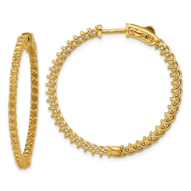 14k Round Hoop w/Safety Clasp Earring Mountings, 30 x 30mm (2001)