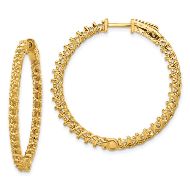 14k Round Hoop w/Safety Clasp Earring Mountings, 30 x 30mm (2010)