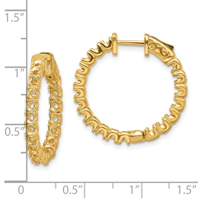 14K Round Hoop w/Safety Clasp Earring Mountings, 19 x 19mm (2014)