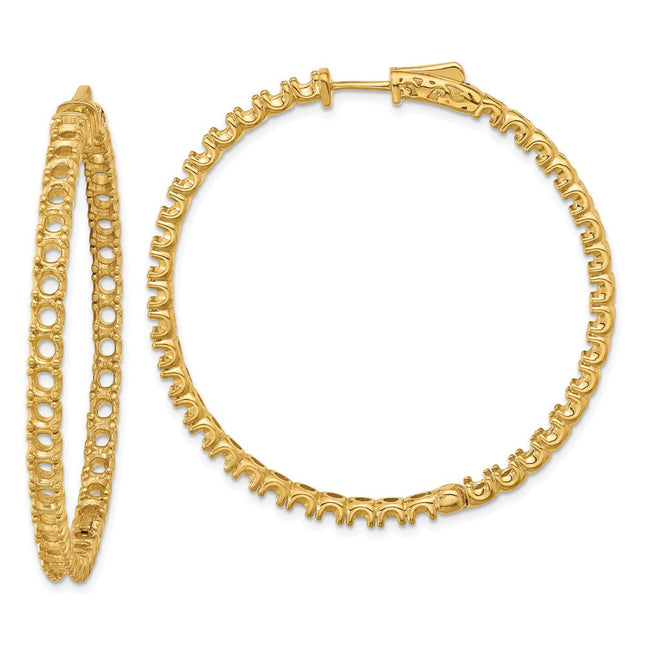 14k Round Hoop w/Safety Clasp Earring Mountings, 43 x 43mm