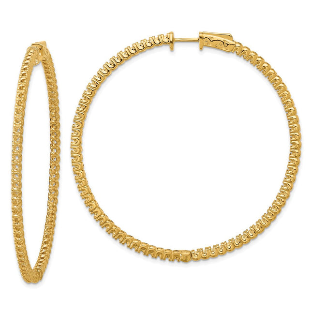 14k Round Hoop w/Safety Clasp Earring Mountings, 49 x 49mm