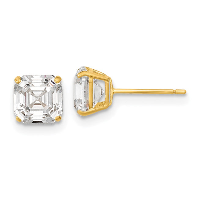 14k Yellow Gold Earrings Style XE3166CZ - Classique Jewelry Inc.