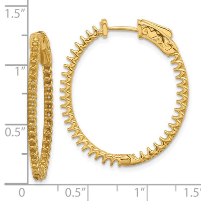 14K In/Out Oval Hoop w/ Safety Clasp Earring Mountings