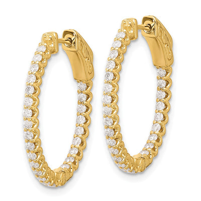 14K In/Out Oval Hoop w/ Safety Clasp Earring