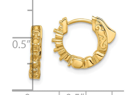 14K gold hoop earrings, alternate view