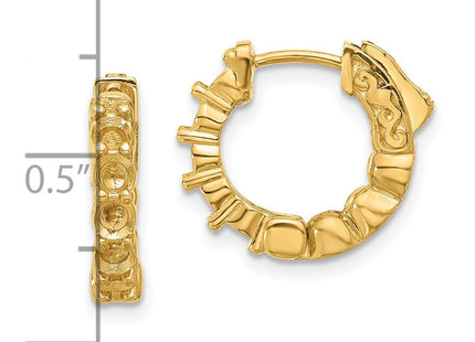 14K . 10- Round Hoop w/ Safety Clasp Earring Mountings (Style XE3259)