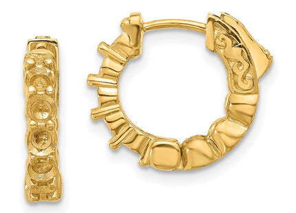 14K . 10- Round Hoop w/ Safety Clasp Earring Mountings (Style XE3259)
