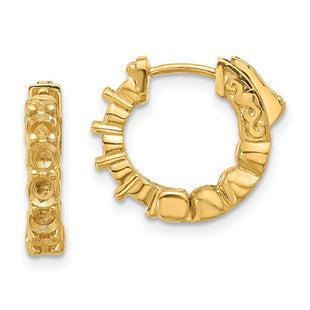 14K . 10- Round Hoop w/ Safety Clasp Earring Mountings (Style XE3259)