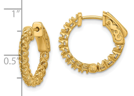 14K .. 28- In/Out Hoop w/ Safety Clasp Earring Mountings, 15.8 x 1.75mm
