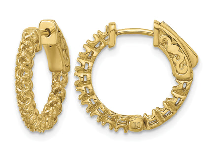 14K .. 28- In/Out Hoop w/ Safety Clasp Earring Mountings, 15.8 x 1.75mm