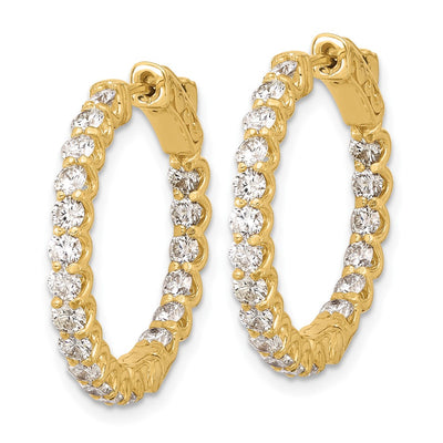 14K In/Out Hoop w/ Safety Clasp Earrings