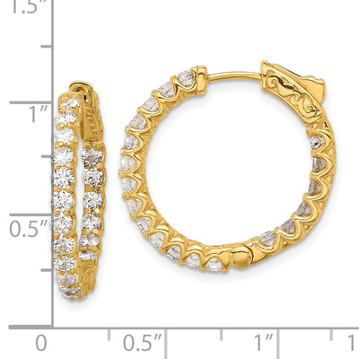 14K In/Out Hoop w/ Safety Clasp Earrings