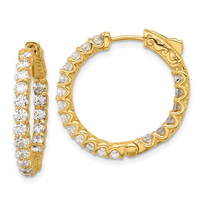 14K In/Out Hoop w/ Safety Clasp Earrings