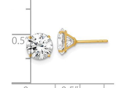 14K gold cubic zirconia stud earrings, another view