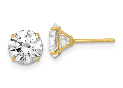 14K gold cubic zirconia stud earrings