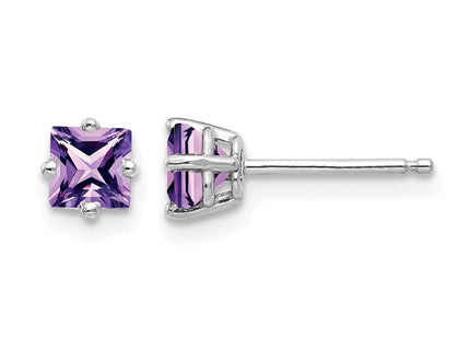 14K white gold amethyst earrings