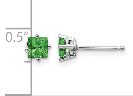14k White Gold Tsavorite Post Earrings