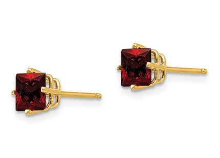 14K gold garnet earrings, alternate view
