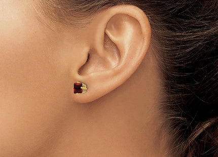 14K gold garnet earrings, another view