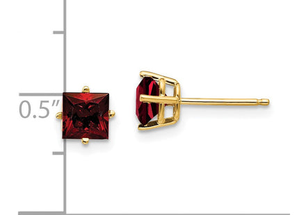 14K gold garnet earrings, further view