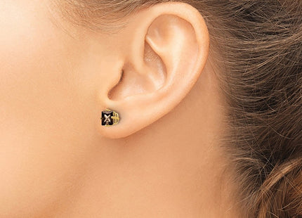 14k Square Smoky Quartz Earrings (Style XE61SQ)