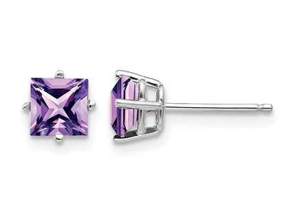 14K white gold amethyst earrings