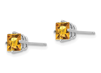 14K white gold citrine earrings, alternate view