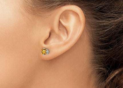 14K white gold citrine earrings, another view