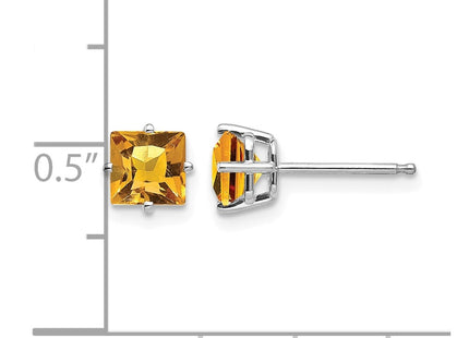 14K white gold citrine earrings, further view