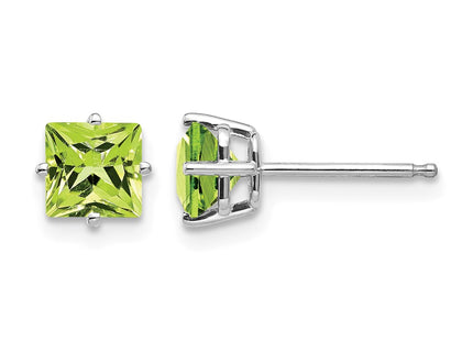 14K white gold peridot earrings