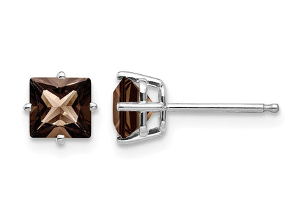 14K white gold quartz earrings