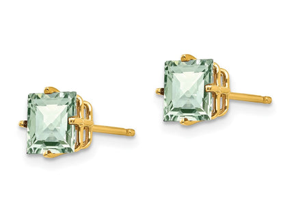 14K gold quartz earrings, alternate view